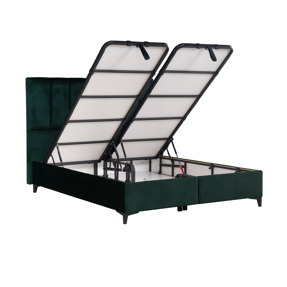 STICKS ΚΡΕΒΑΤΙ ΜΕ ΑΠΟΘΗΚ. ΧΩΡΟ (ΓΙΑ ΣΤΡΩΜΑ 160x200cm) ΠΡΑΣΙΝΟ 37-911 223x166x120 - Image 2