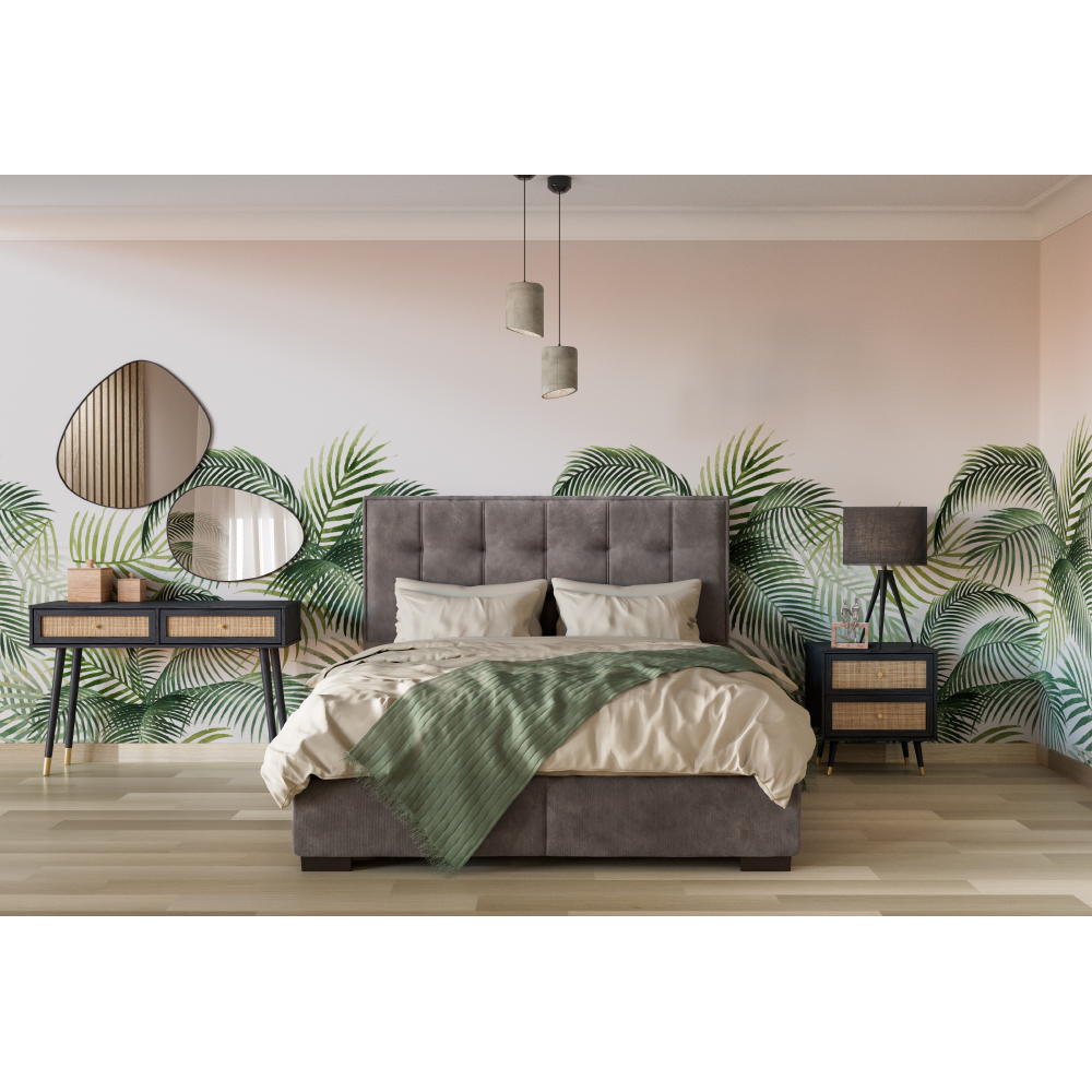 PIANO ΚΡΕΒΑΤΙ ΜΕ ΑΠΟΘΗΚ. ΧΩΡΟ (ΓΙΑ ΣΤΡΩΜΑ 160x200cm) ΓΚΡΙ 07-780 207x160x115 - Image 2