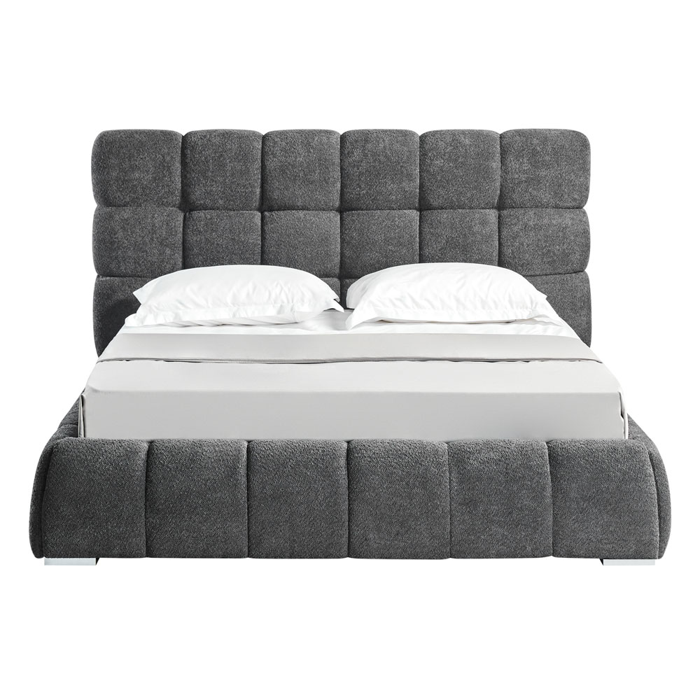 PUFFY ΚΡΕΒΑΤΙ (ΓΙΑ ΣΤΡΩΜΑ 160x200cm) ΓΚΡΙ 227x185x120 - Image 2