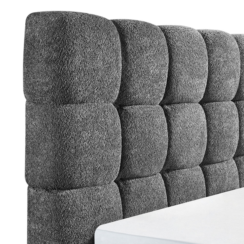 PUFFY ΚΡΕΒΑΤΙ (ΓΙΑ ΣΤΡΩΜΑ 160x200cm) ΓΚΡΙ 227x185x120 - Image 3