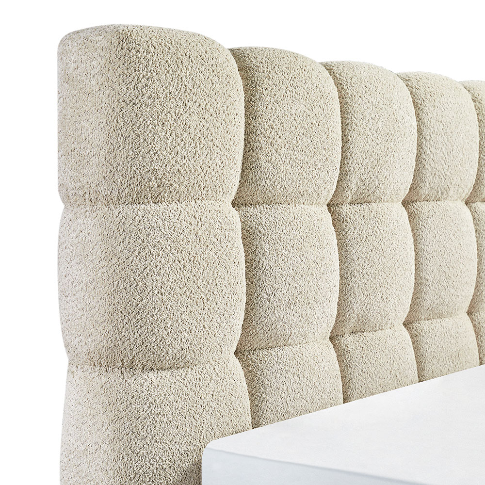 PUFFY ΚΡΕΒΑΤΙ (ΓΙΑ ΣΤΡΩΜΑ 160x200cm) BEIGE 227x185x120 - Image 4