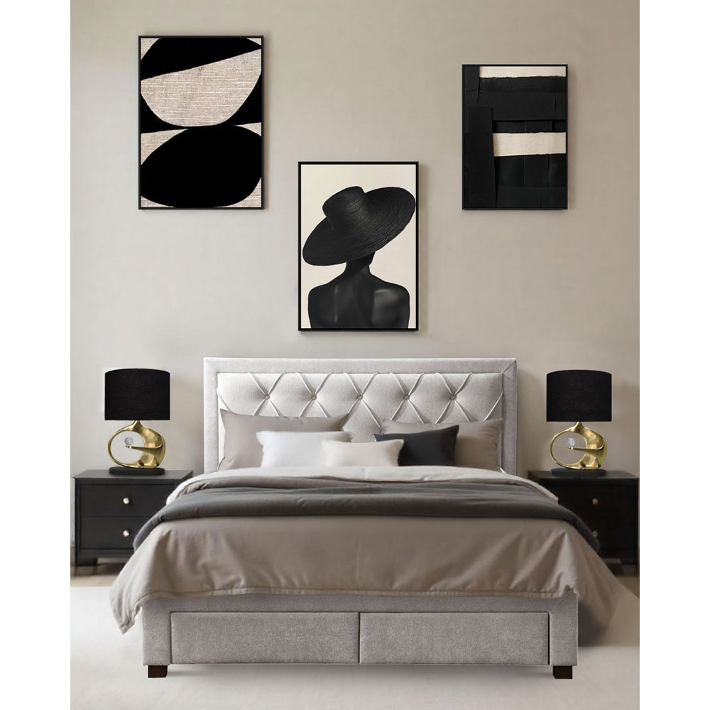 NOBLE ΚΡΕΒΑΤΙ (ΓΙΑ ΣΤΡΩΜΑ 160x200cm) ΓΚΡΙ ΑΝΟΙΧΤΟ 216.5x165x122 - Image 2