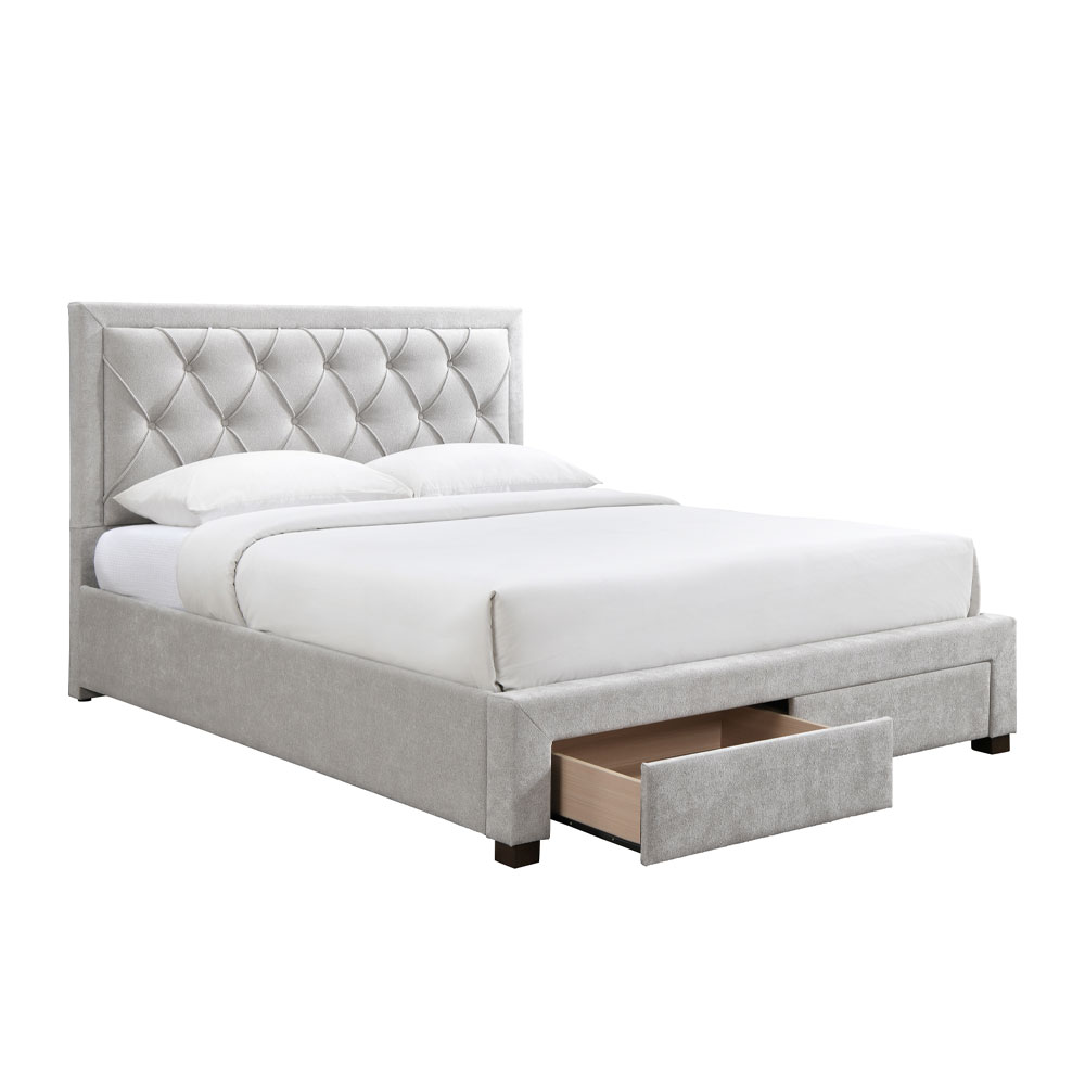 NOBLE ΚΡΕΒΑΤΙ (ΓΙΑ ΣΤΡΩΜΑ 160x200cm) ΓΚΡΙ ΑΝΟΙΧΤΟ 216.5x165x122 - Image 3