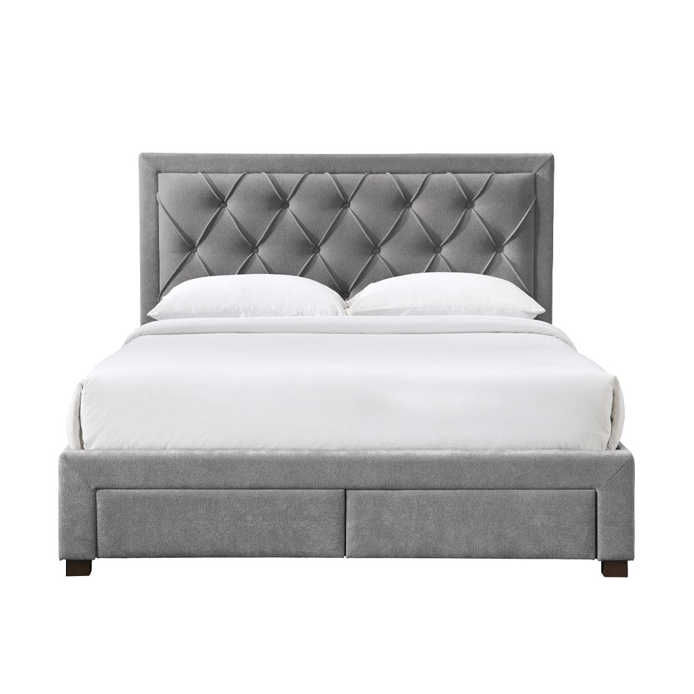 NOBLE ΚΡΕΒΑΤΙ (ΓΙΑ ΣΤΡΩΜΑ 160x200cm) ΓΚΡΙ ΣΚΟΥΡΟ 216.5x165x122 - Image 5