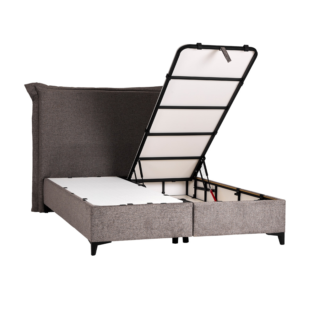 LONGWAVE ΚΡΕΒΑΤΙ ΜΕ ΑΠΟΘΗΚ. ΧΩΡΟ (ΓΙΑ ΣΤΡΩΜΑ 160x200cm) ΓΚΡΙ 34-900 214x180x140 - Image 5