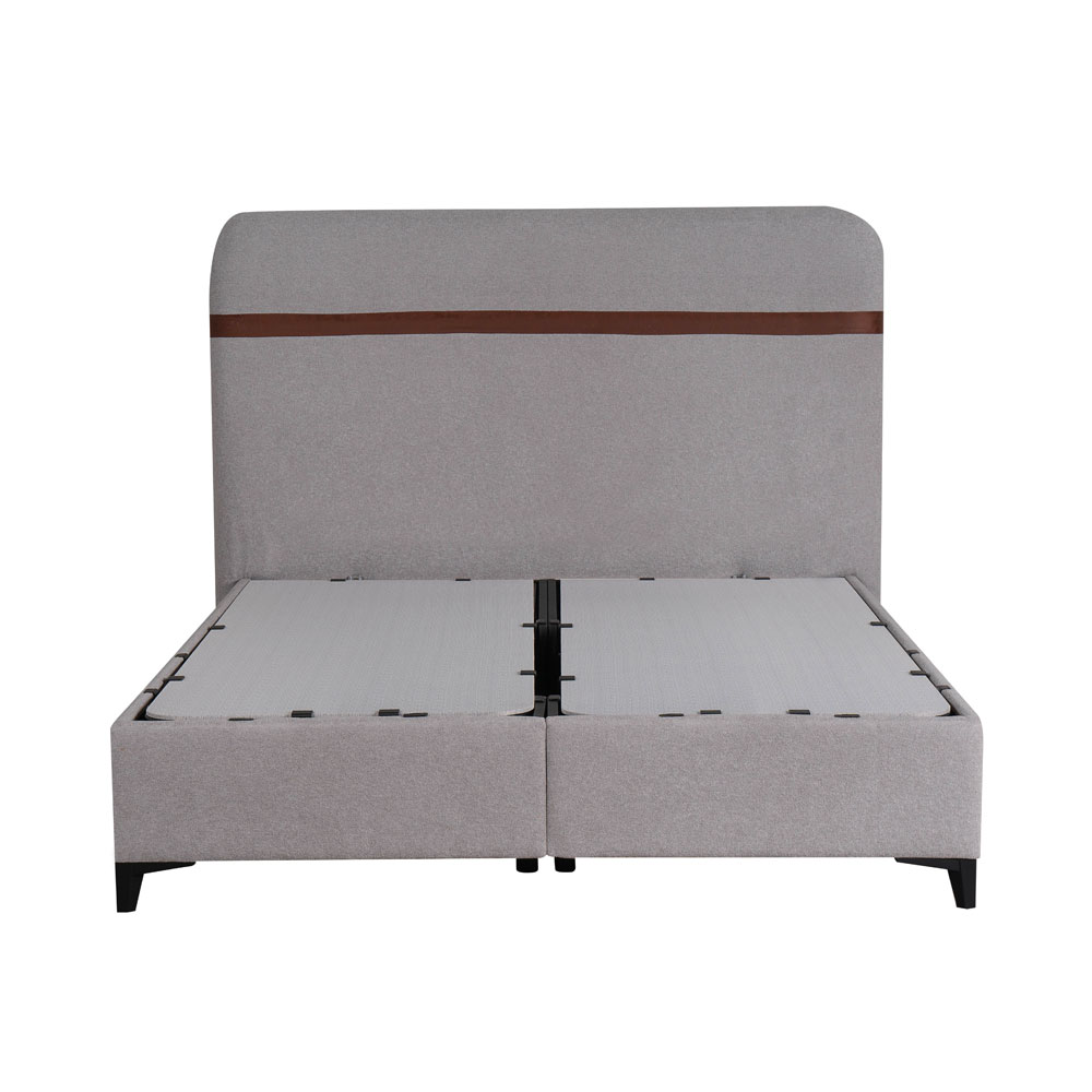 LINEA ΚΡΕΒΑΤΙ ΜΕ ΑΠΟΘΗΚ. ΧΩΡΟ (ΓΙΑ ΣΤΡΩΜΑ 160x200cm) BEIGE 07-957 ΚΑΦΕ 27-902 208x167x130 - Image 2