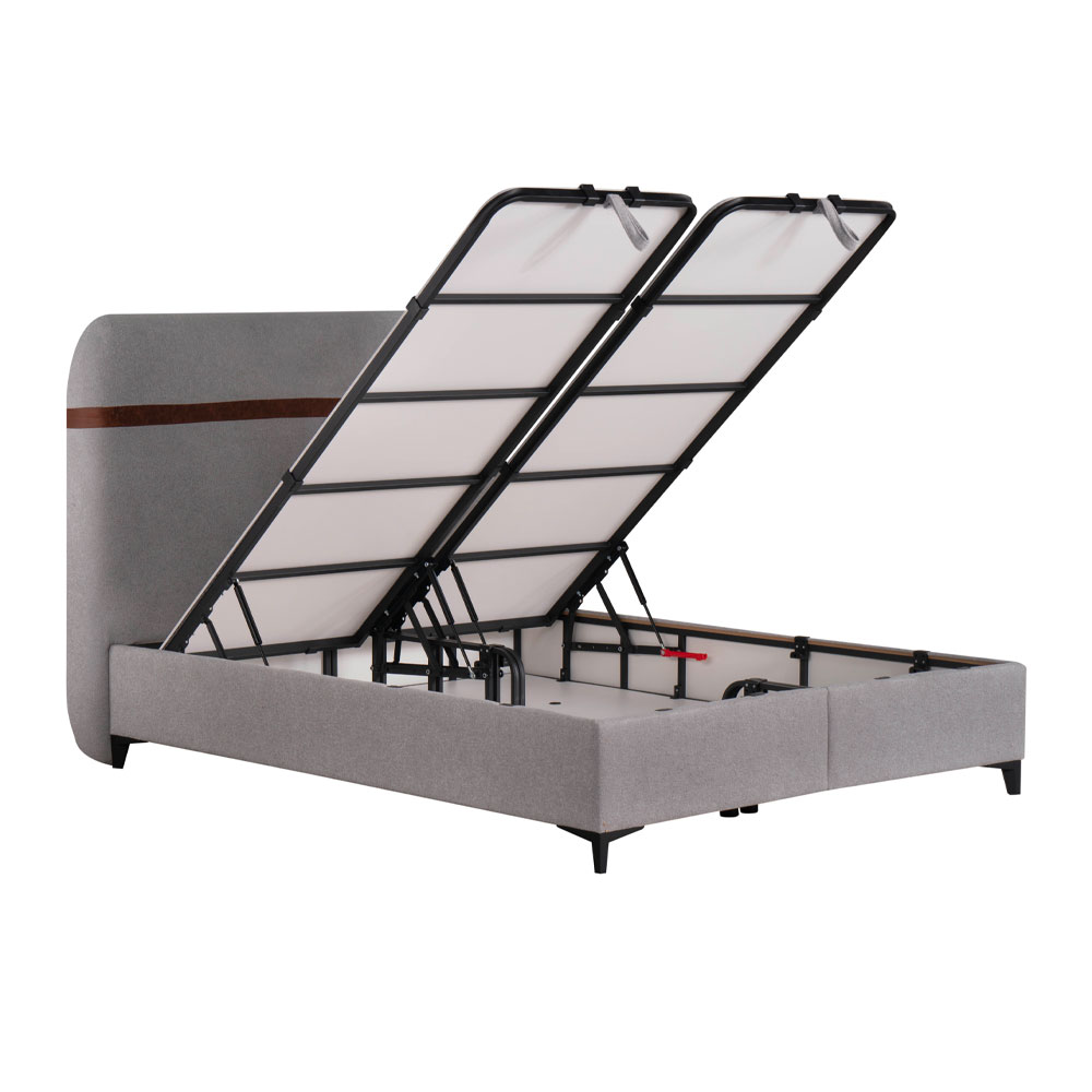 LINEA ΚΡΕΒΑΤΙ ΜΕ ΑΠΟΘΗΚ. ΧΩΡΟ (ΓΙΑ ΣΤΡΩΜΑ 160x200cm) BEIGE 07-957 ΚΑΦΕ 27-902 208x167x130 - Image 3