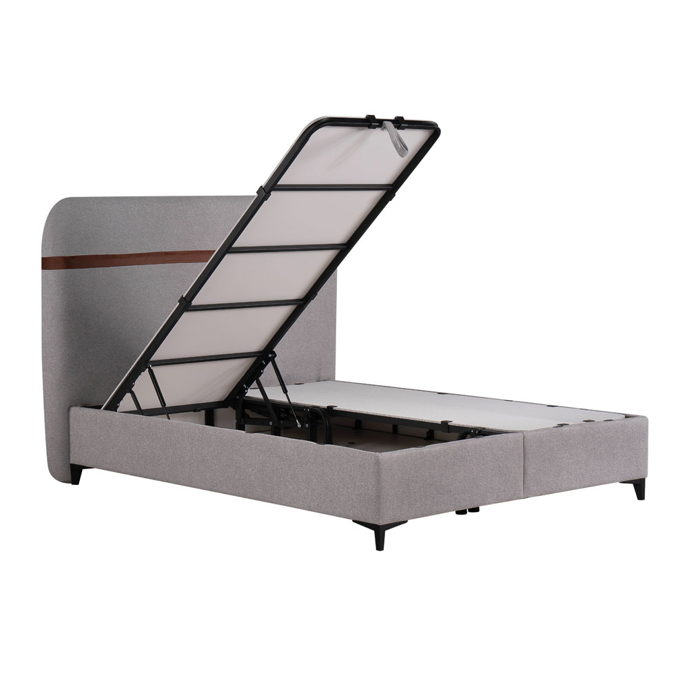 LINEA ΚΡΕΒΑΤΙ ΜΕ ΑΠΟΘΗΚ. ΧΩΡΟ (ΓΙΑ ΣΤΡΩΜΑ 160x200cm) BEIGE 07-957 ΚΑΦΕ 27-902 208x167x130 - Image 4