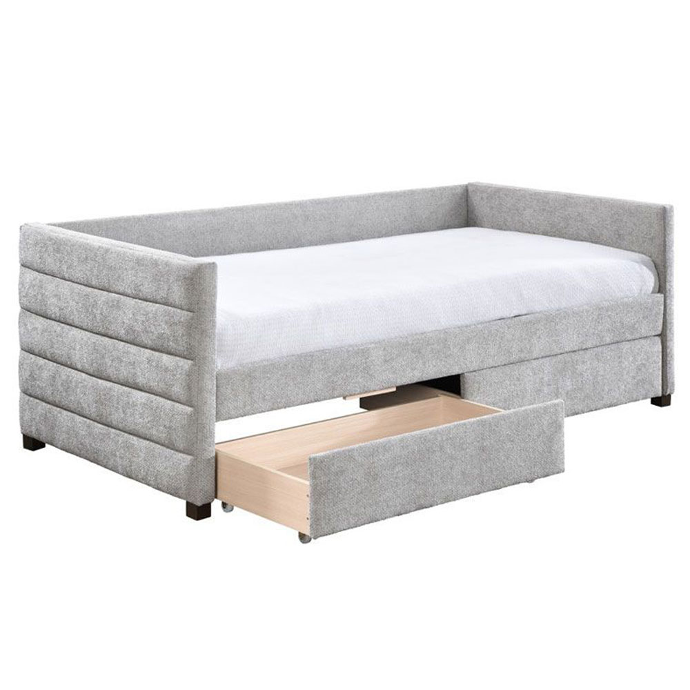 SUENO ΚΑΝΑΠΕΣ ΚΡΕΒΑΤΙ (ΓΙΑ ΣΤΡΩΜΑ 90x190cm) ΓΚΡΙ ΑΝΟΙΧΤΟ 209x99.5x76 - Image 3