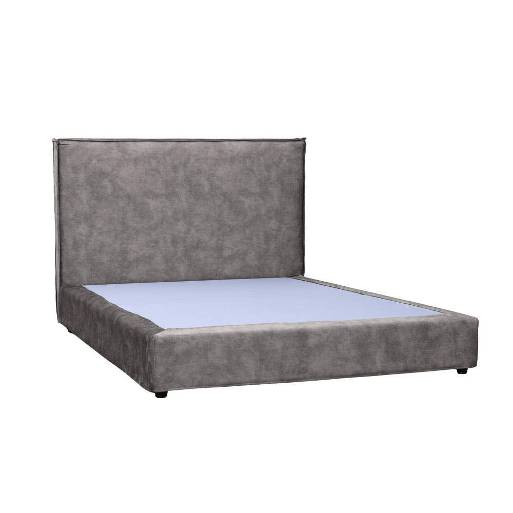 DOMUS ΚΡΕΒΑΤΙ (ΓΙΑ ΣΤΡΩΜΑ 160x200cm) SILVER ΓΚΡΙ 210x160x115 - Image 3