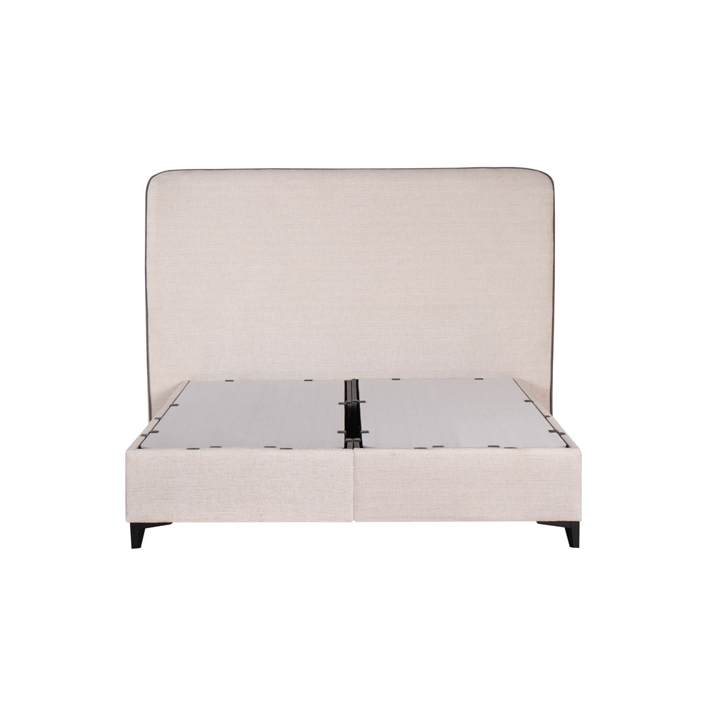 COLOMBO ΚΡΕΒΑΤΙ ΜΕ ΑΠΟΘΗΚ. ΧΩΡΟ (ΓΙΑ ΣΤΡΩΜΑ 160x200cm) OFF WHITE 06-900 ΜΑΥΡΟ 210x170x120 - Image 4