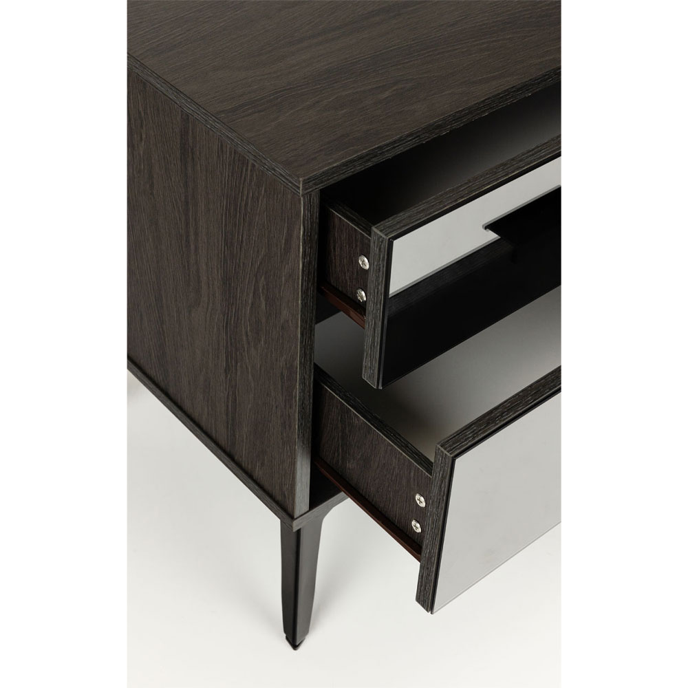 SPECCHIO ΚΟΜΟΔΙΝΟ 2ΣΥΡΤΑΡΙΑ ΜΑΥΡΟ OAK ΚΑΘΡΕΠΤΗΣ 58x39x55 - Image 4