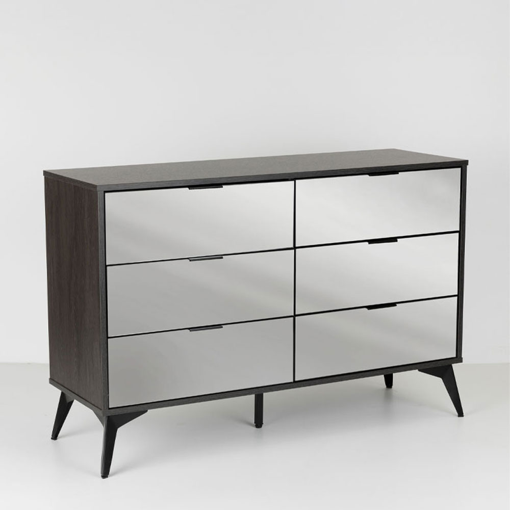 SPECCHIO ΣΥΡΤΑΡΙΕΡΑ 6ΣΥΡΤΑΡΙΑ ΜΑΥΡΟ OAK ΚΑΘΡΕΠΤΗΣ 120x39x80 - Image 2