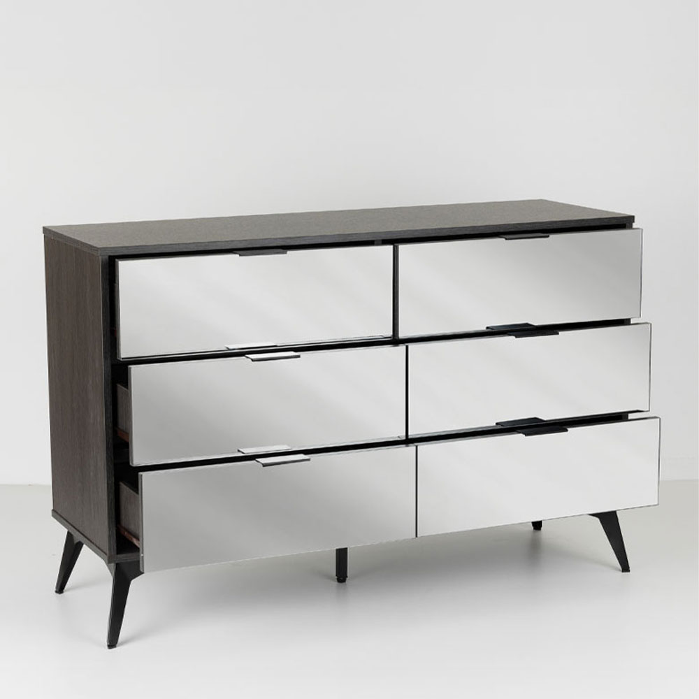 SPECCHIO ΣΥΡΤΑΡΙΕΡΑ 6ΣΥΡΤΑΡΙΑ ΜΑΥΡΟ OAK ΚΑΘΡΕΠΤΗΣ 120x39x80 - Image 3