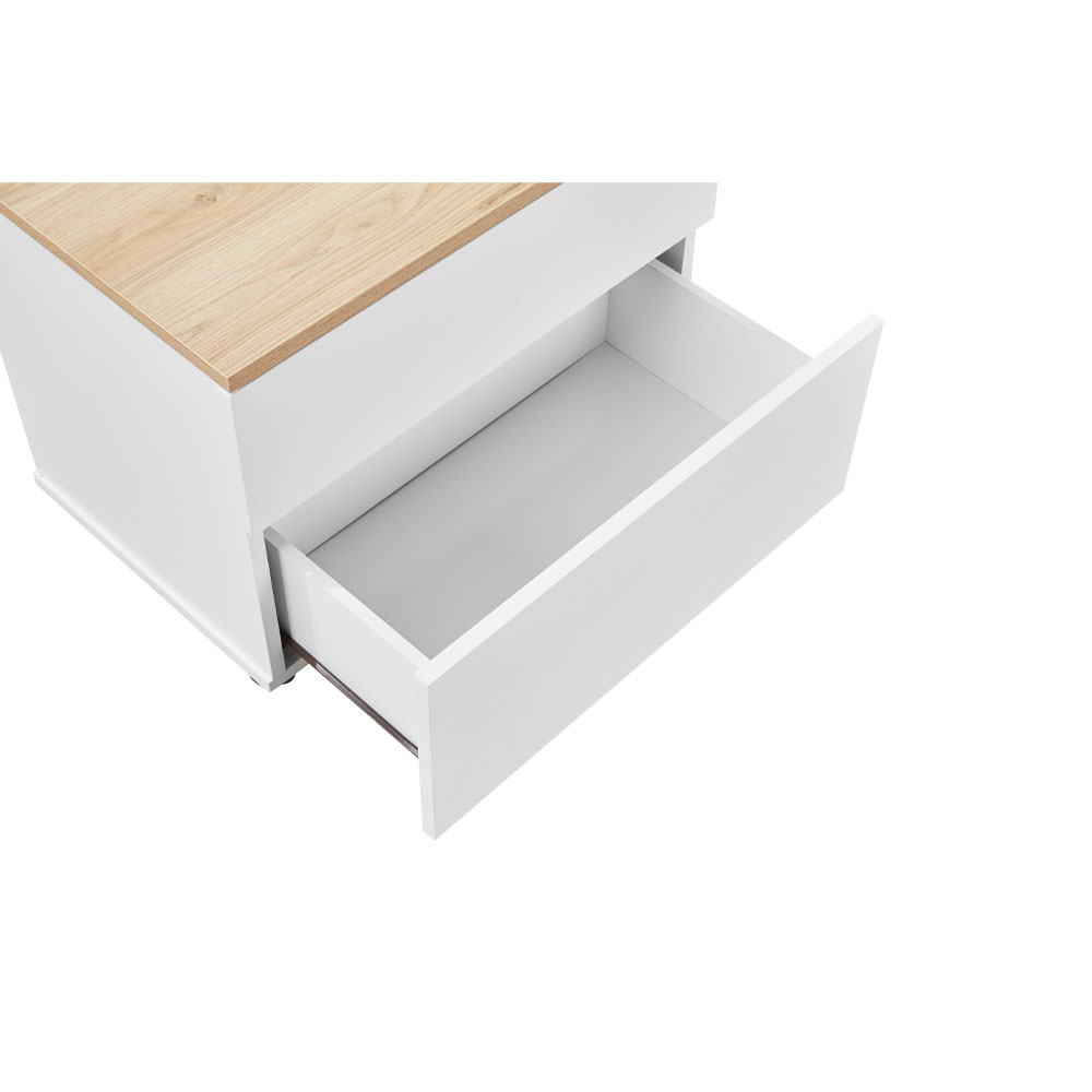 LUCIDO ΚΟΜΟΔΙΝΟ 2ΣΥΡΤΑΡΙΑ ΛΕΥΚΟ OAK ΦΥΣΙΚΟ 58x39x44.5 - Image 4