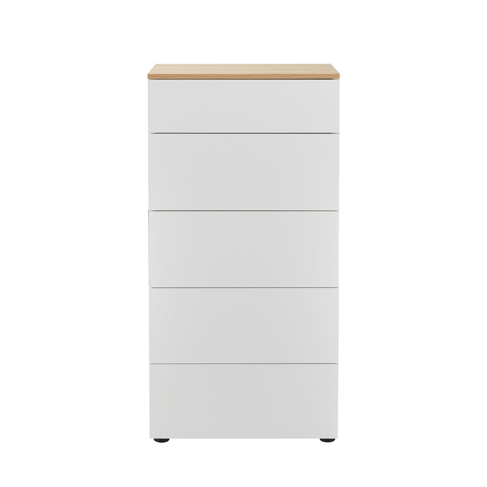 LUCIDO ΣΥΡΤΑΡΙΕΡΑ 5ΣΥΡΤΑΡΙΑ ΛΕΥΚΟ OAK ΦΥΣΙΚΟ 58x39x116.5 - Image 2