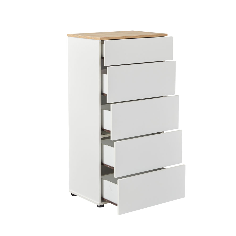 LUCIDO ΣΥΡΤΑΡΙΕΡΑ 5ΣΥΡΤΑΡΙΑ ΛΕΥΚΟ OAK ΦΥΣΙΚΟ 58x39x116.5 - Image 3