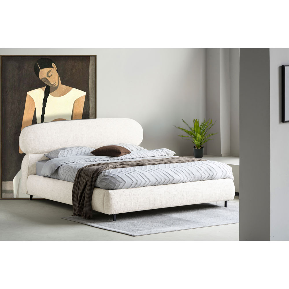 SERENITE ΚΡΕΒΑΤΙ (ΓΙΑ ΣΤΡΩΜΑ 160x200cm) BEIGE 230x194x105cm - Image 2