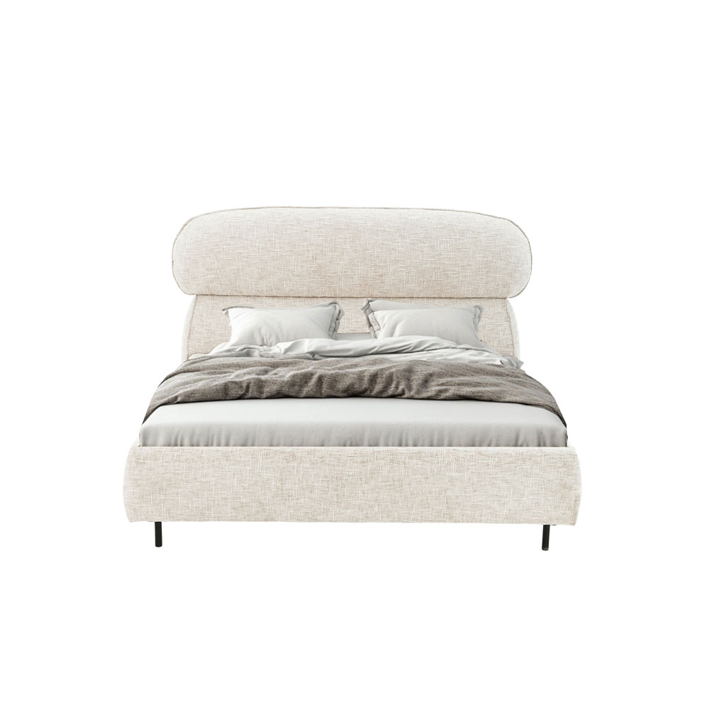 SERENITE ΚΡΕΒΑΤΙ (ΓΙΑ ΣΤΡΩΜΑ 160x200cm) BEIGE 230x194x105cm - Image 4