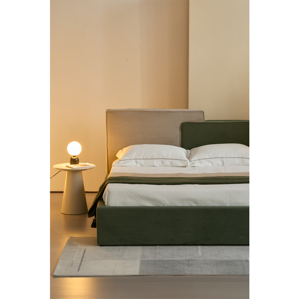 PUZZLE ΚΡΕΒΑΤΙ (ΓΙΑ ΣΤΡΩΜΑ 160x200cm) ΛΑΔΙ BEIGE 223x176x106 - Image 2