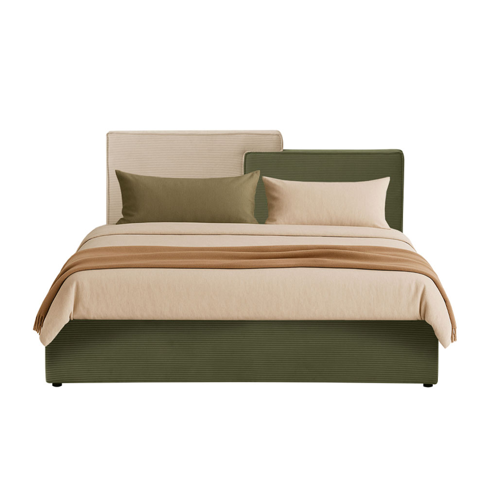 PUZZLE ΚΡΕΒΑΤΙ (ΓΙΑ ΣΤΡΩΜΑ 160x200cm) ΛΑΔΙ BEIGE 223x176x106 - Image 3