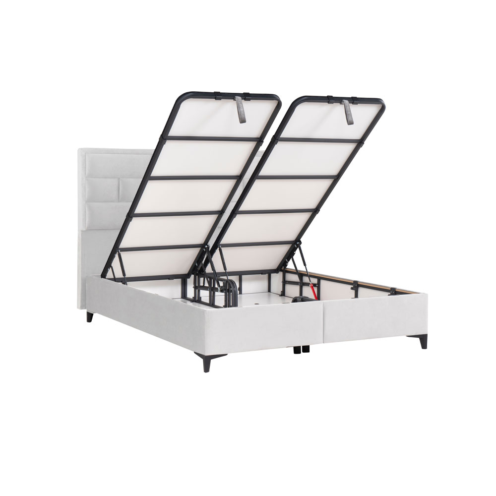 BRICK ΚΡΕΒΑΤΙ ΜΕ ΑΠΟΘΗΚ. ΧΩΡΟ (ΓΙΑ ΣΤΡΩΜΑ 160x200cm) OFF WHITE 16-450 215x165x121 - Image 2