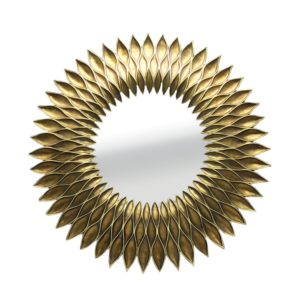 GIRASOL ΚΑΘΡΕΠΤΗΣ ΤΟΙΧΟΥ 51x51x5.5 POLYRESIN ΧΡΥΣΟ ANTIQUE