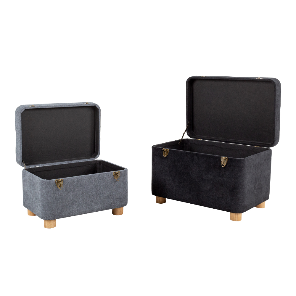 SANDIK ΣΚΑΜΠΟ SET 2ΤΕΜ ΑΝΘΡΑΚΙ ΓΚΡΙ 60x40x43 - Image 3