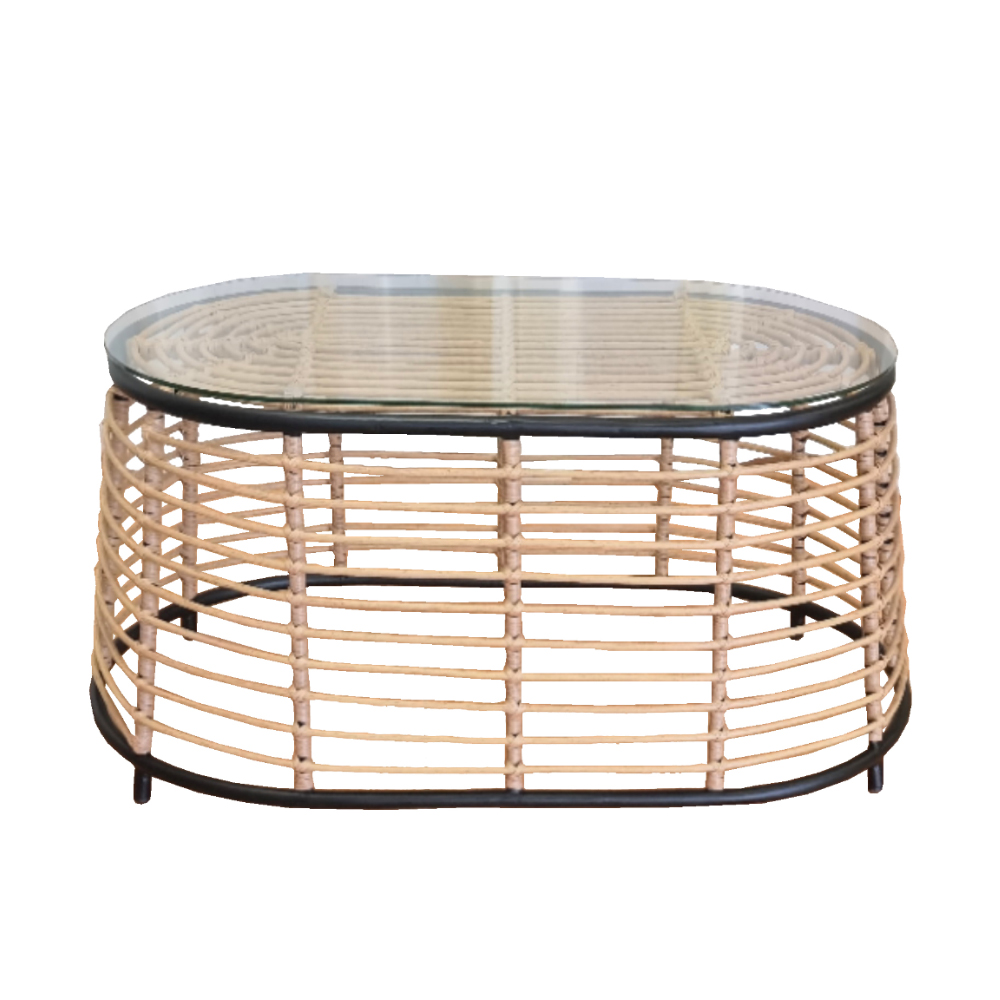 LOOM COFFEE TABLE ΦΥΣΙΚΟ ΜΑΥΡΟ 95x55x45 - Image 2