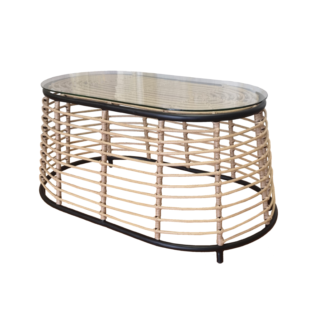LOOM COFFEE TABLE ΦΥΣΙΚΟ ΜΑΥΡΟ 95x55x45 - Image 3