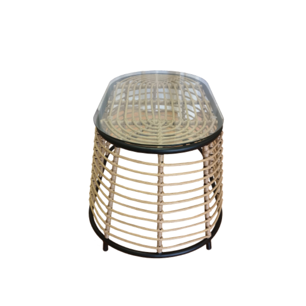 LOOM COFFEE TABLE ΦΥΣΙΚΟ ΜΑΥΡΟ 95x55x45 - Image 4