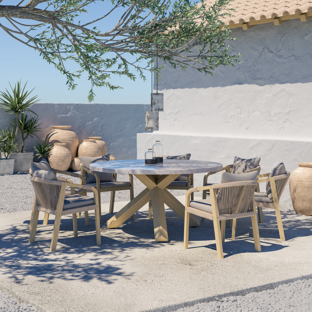 TERRAZZO ΤΡΑΠΕΖΙ TERRAZZO 150x150x76.3cm - Image 2
