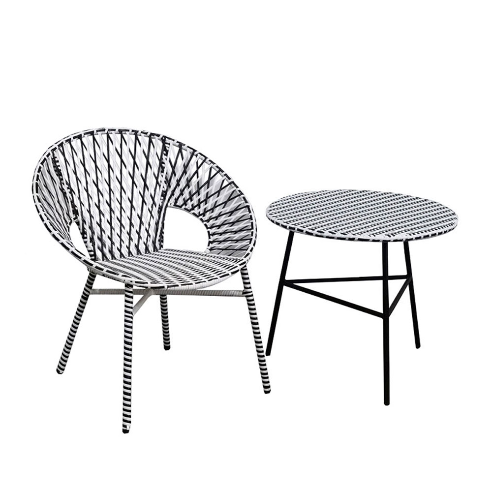 GRANADA COFFEE TABLE ΜΑΥΡΟ ΛΕΥΚΟ 65x65x56 - Image 3