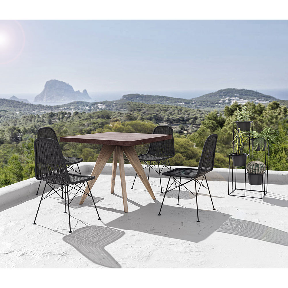 POMPEI ΤΡΑΠΕΖΙ RUST RED 90x90x74.5 - Image 2