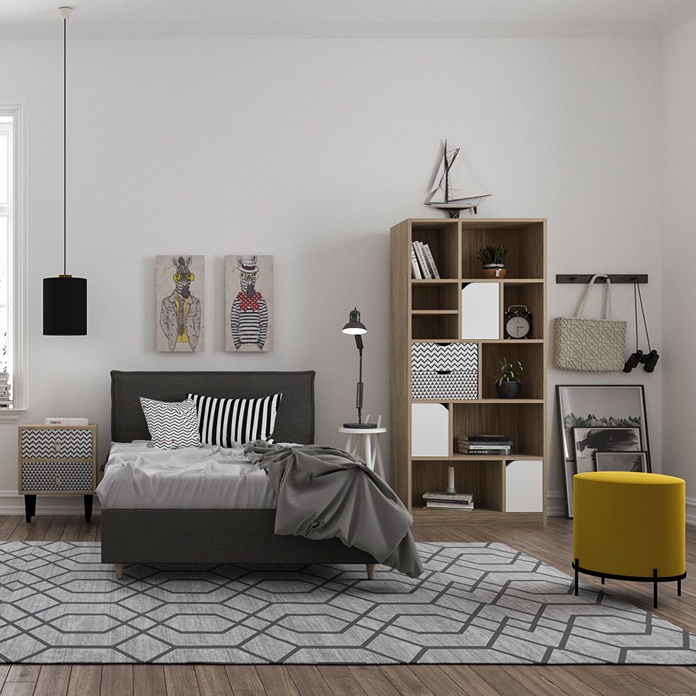 MINTONI ΒΙΒΛΙΟΘΗΚΗ SONOMA ΛΕΥΚΟ ΜΕ PATTERN 80x39x180 - Image 2