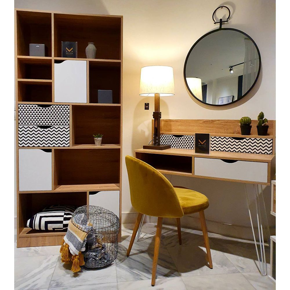 MINTONI ΒΙΒΛΙΟΘΗΚΗ SONOMA ΛΕΥΚΟ ΜΕ PATTERN 80x39x180 - Image 3