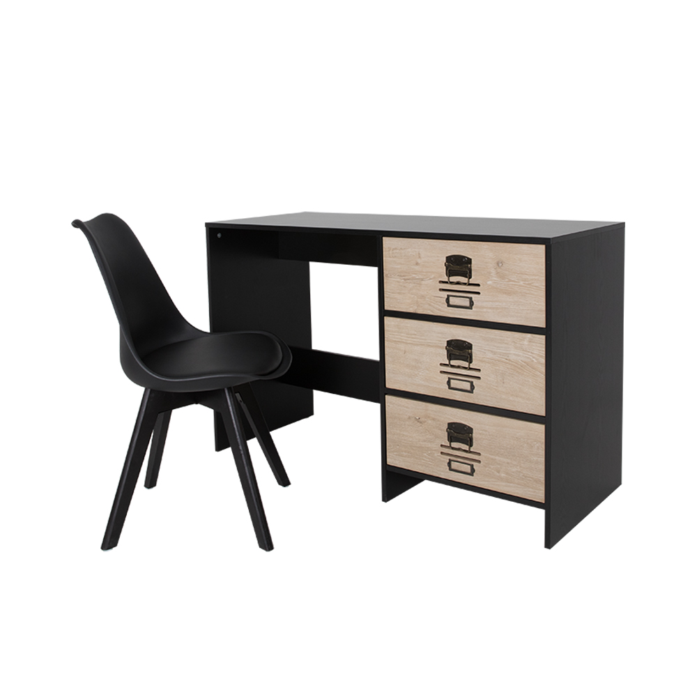 BLACKLY SLOT ΓΡΑΦΕΙΟ 3ΣΥΡΤΑΡΙΑ ΜΑΥΡΟ OAK SONOMA DECAPE 120x48x76.5 - Image 3