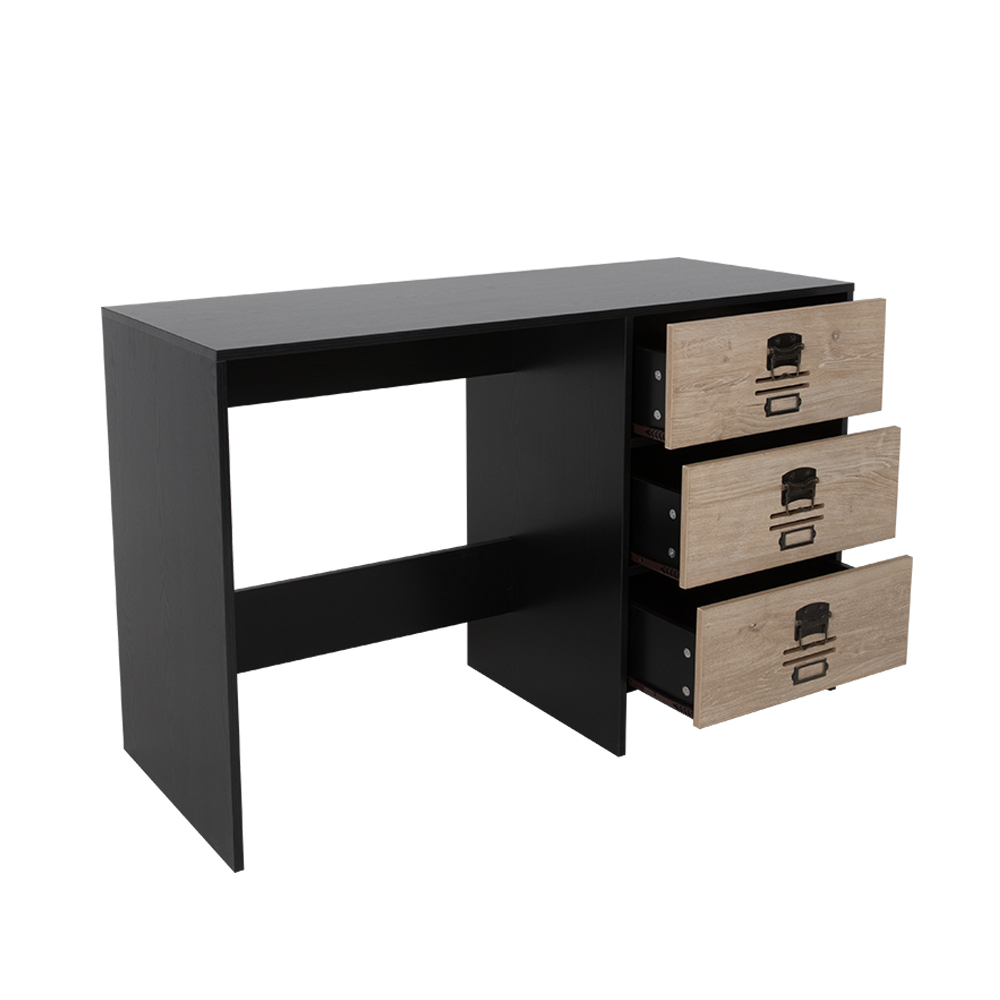 BLACKLY SLOT ΓΡΑΦΕΙΟ 3ΣΥΡΤΑΡΙΑ ΜΑΥΡΟ OAK SONOMA DECAPE 120x48x76.5 - Image 4