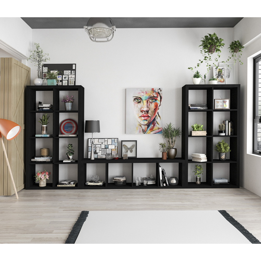 KIVOS 41,6 ΒΙΒΛΙΟΘΗΚΗ ΜΑΥΡΟ 41.6x29.5x147.5 - Image 2