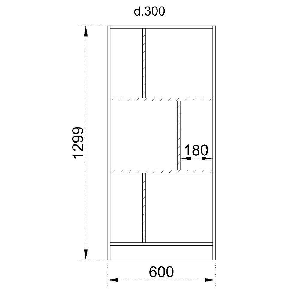 MAZE 4 60 ΒΙΒΛΙΟΘΗΚΗ ΧΑΜΗΛΗ SONOMA ΓΚΡΙ ΣΚΟΥΡΟ 60x30x130 - Image 2