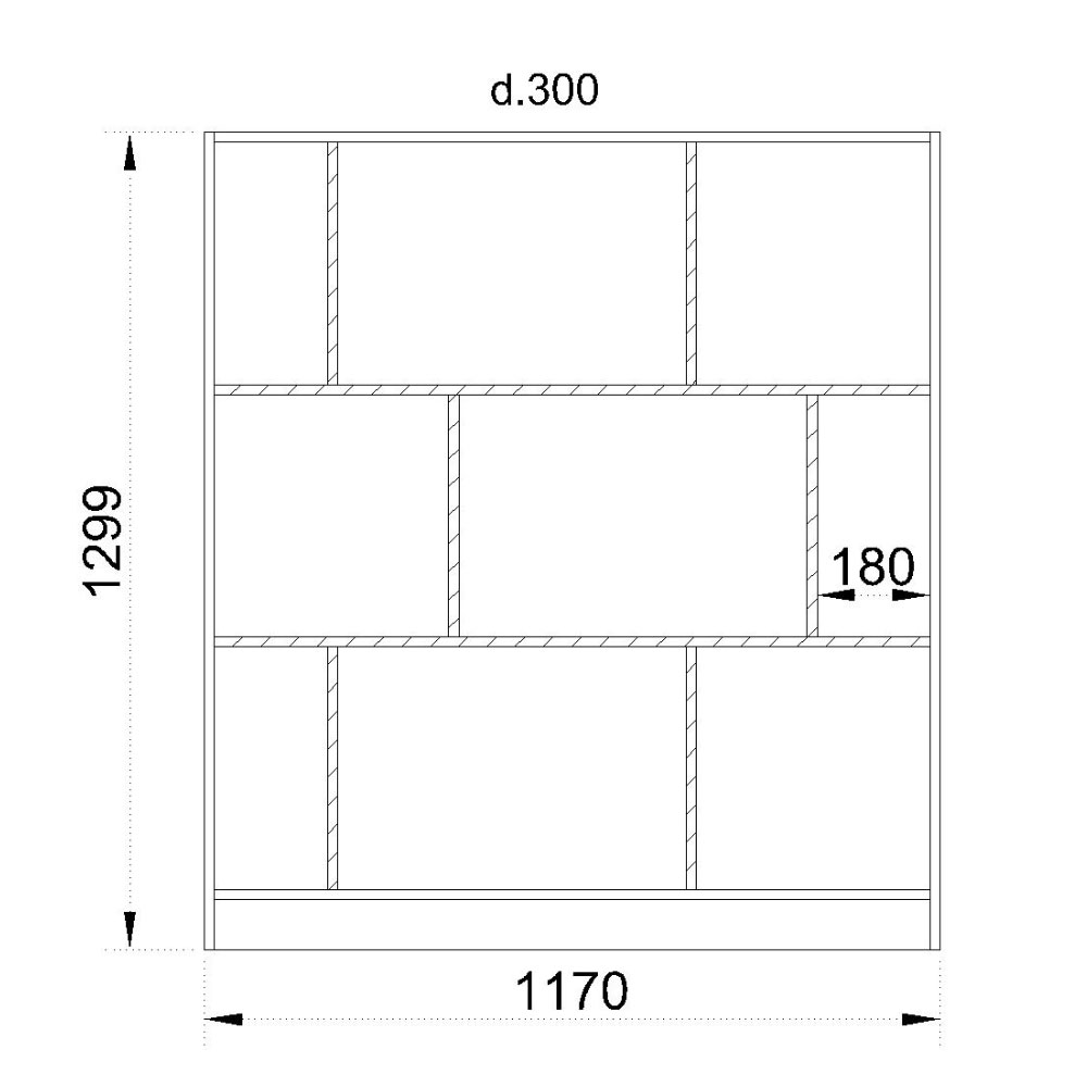 MAZE 117 ΒΙΒΛΙΟΘΗΚΗ ΧΑΜΗΛΗ SONOMA ΓΚΡΙ ΣΚΟΥΡΟ 117x30x130 - Image 2