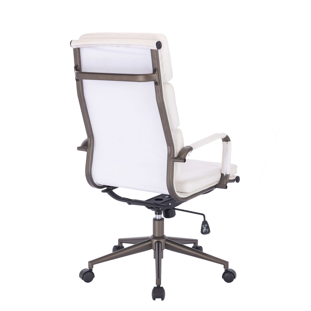 SLICE ΚΑΡΕΚΛΑ ΓΡΑΦΕΙΟΥ ΛΕΥΚΟ GUNMETAL 55.5x63.5x117cm - Image 3