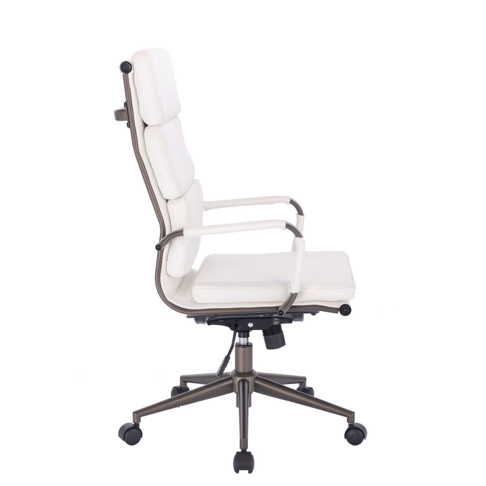 LINE ΚΑΡΕΚΛΑ ΓΡΑΦΕΙΟΥ ΛΕΥΚΟ GUNMETAL 55.5x63.5x117 - Image 4