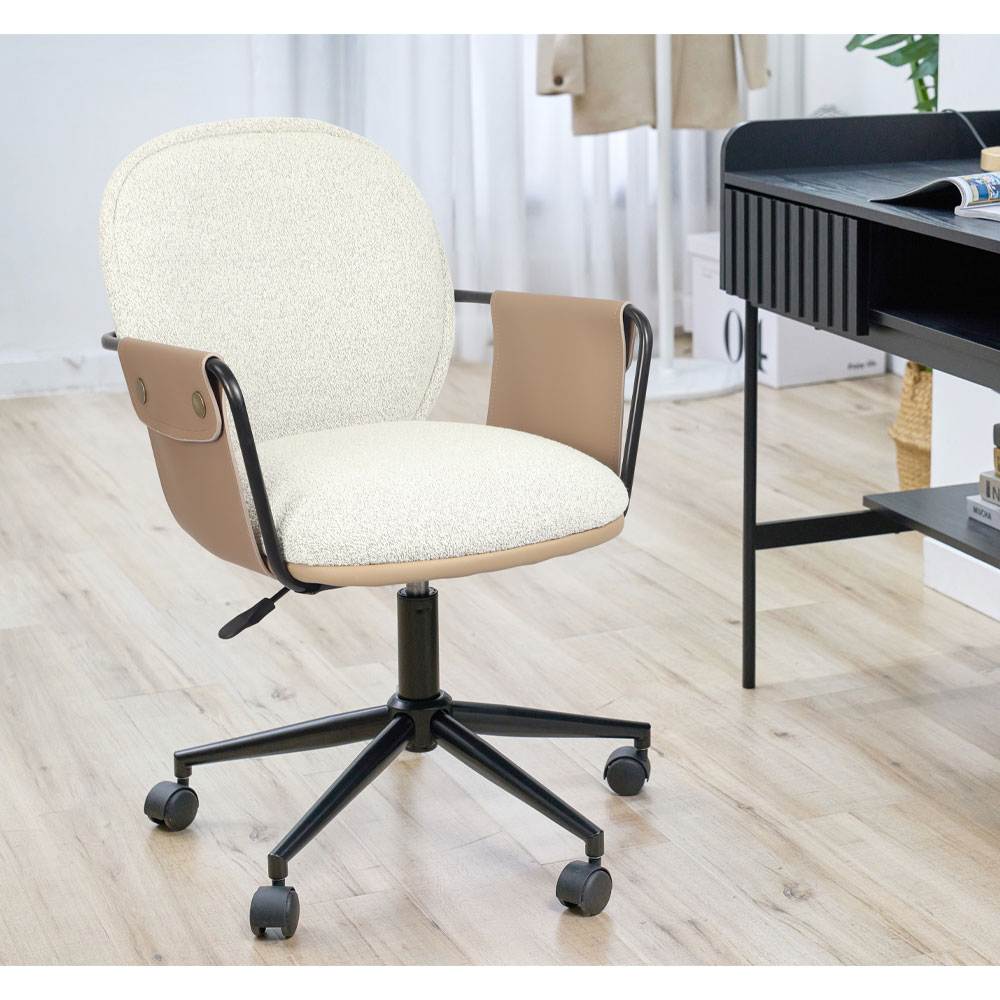 POST ΚΑΡΕΚΛΑ ΓΡΑΦΕΙΟΥ BEIGE ΚΑΦΕ 55x59x93 - Image 2