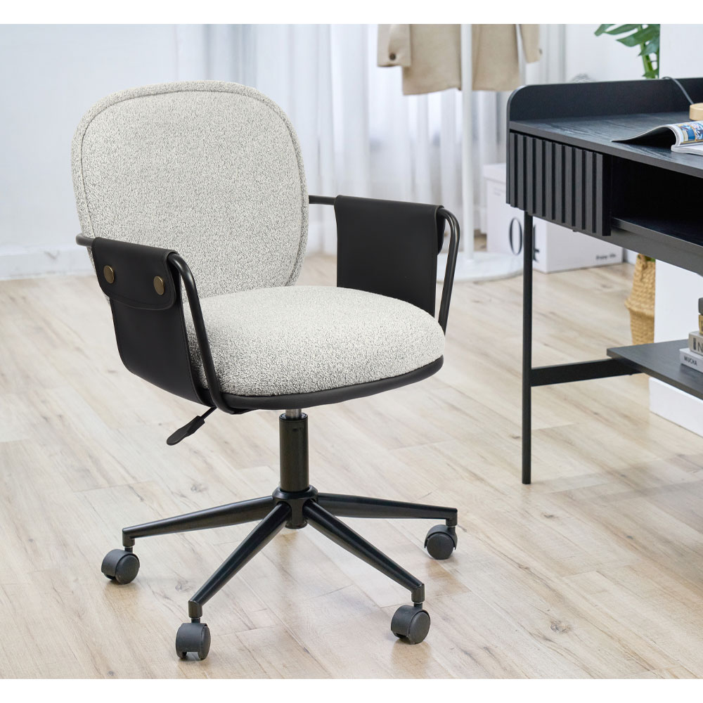 POST ΚΑΡΕΚΛΑ ΓΡΑΦΕΙΟΥ ΓΚΡΙ ΜΑΥΡΟ 55x59x93 - Image 2