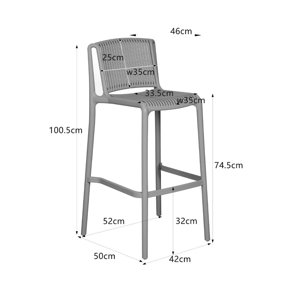 POLLY ΣΚΑΜΠΟ BAR ΓΚΡΙ ΑΝΟΙΧΤΟ 42x50x100.5 - Image 5