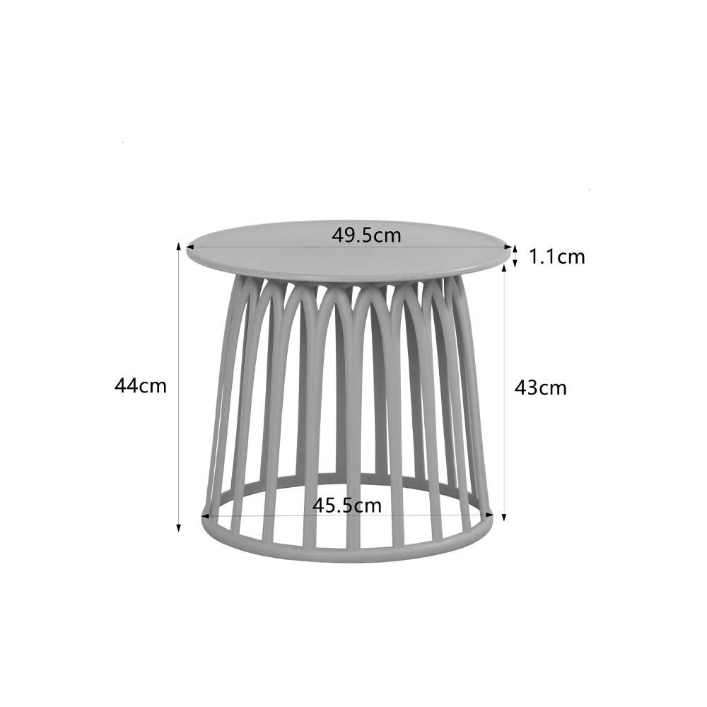 BASKET SIDE TABLE ΛΕΥΚΟ 49.5x49.5x44cm - Image 2
