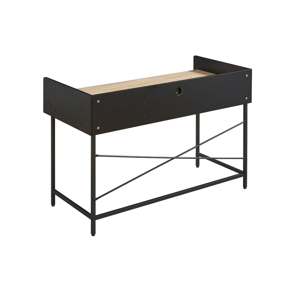 HOMI ΓΡΑΦΕΙΟ 2ΣΥΡΤΑΡΙΑ ΦΥΣΙΚΟ ΜΑΥΡΟ 123x60x86 - Image 3
