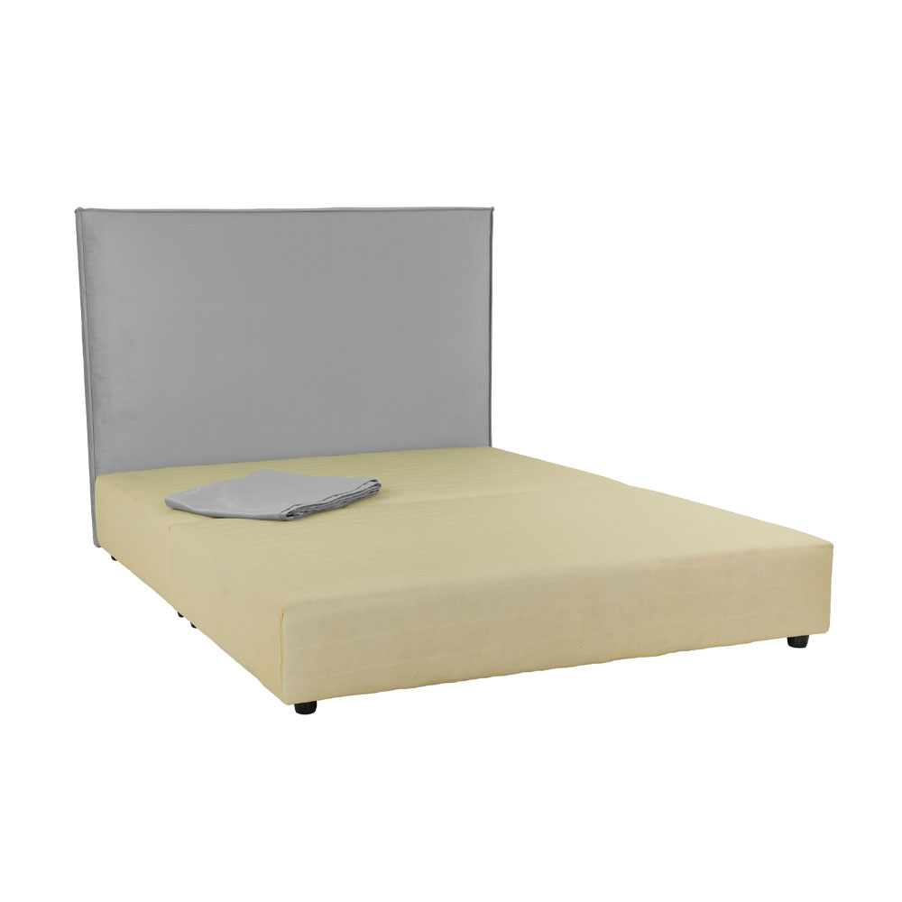 LOCA ΚΡΕΒΑΤΙ ΧΩΡΙΣ ΑΠΟΘΗΚ. ΧΩΡΟ (ΓΙΑ ΣΤΡΩΜΑ 160x200cm) SILVER ΓΚΡΙ TEXAS23 161x207x122 - Image 2