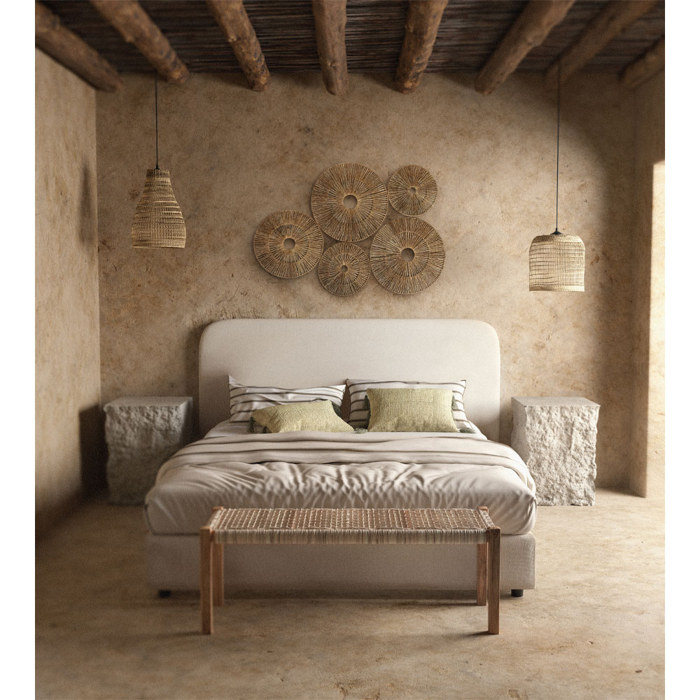 OVAL ΚΡΕΒΑΤΙ ΧΩΡΙΣ ΑΠΟΘΗΚ. ΧΩΡΟ (ΓΙΑ ΣΤΡΩΜΑ 160x200cm) OFF WHITE 221x209x122 - Image 2